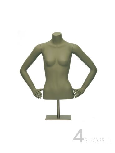 Busto Donna camicieria con braccia e base in metallo