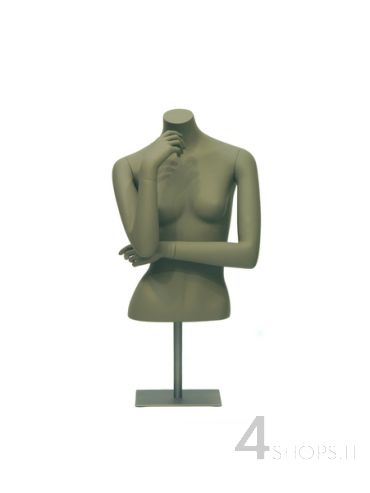 Busto Donna maglieria con braccia e base in metallo