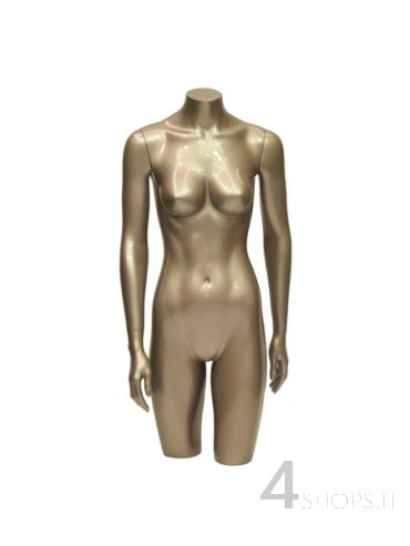Torso Donna con braccia metallizzato lucido