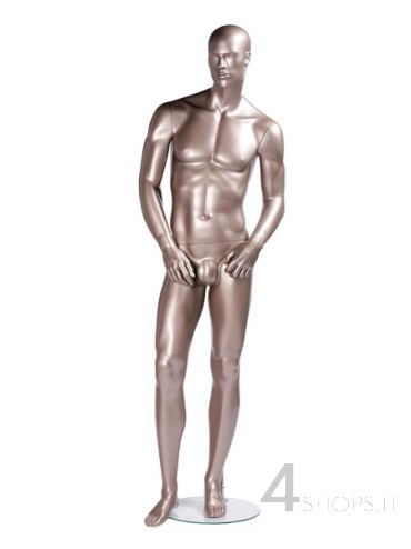 Manichino Uomo testa astratta finitura grigio metallico pos.066