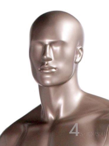 Manichino Uomo testa astratta finitura grigio metallico pos.066