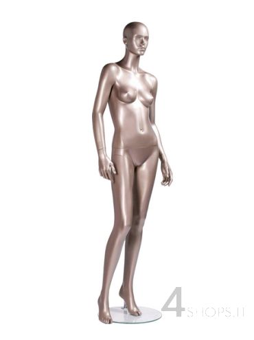 Manichino Donna testa astratta finitura grigio metallico pos.294