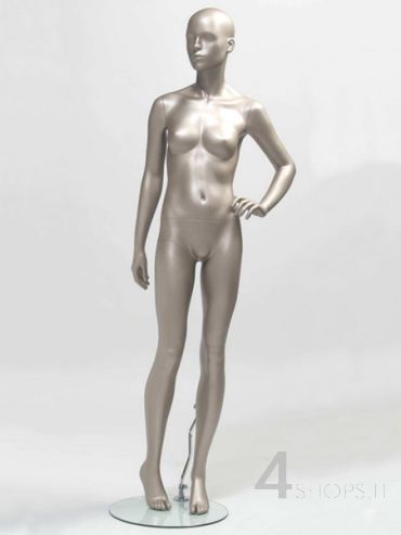 Manichino ragazza 14 anni testa astratta finitura grigio metallico pos.383