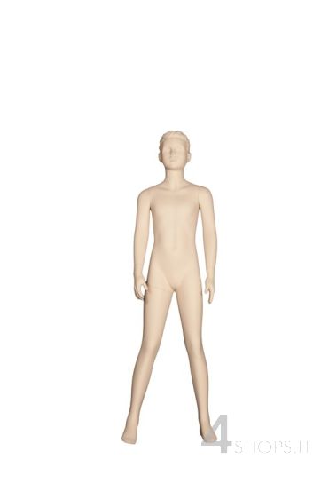 Manichino ragazzo 12 anni con testa stilizzata avorio