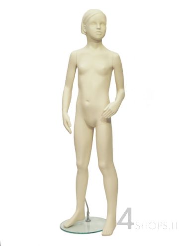 Manichino ragazza 12 anni con testa stilizzata avorio