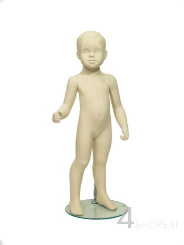 Manichino bambino 2 anni con testa stilizzata avorio