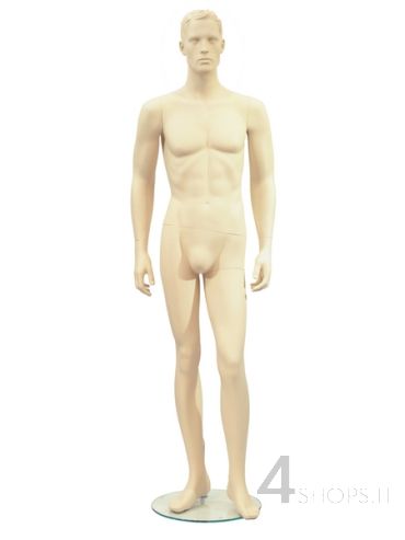 Manichino Uomo con testa stilizzata finitura avorio pos.02