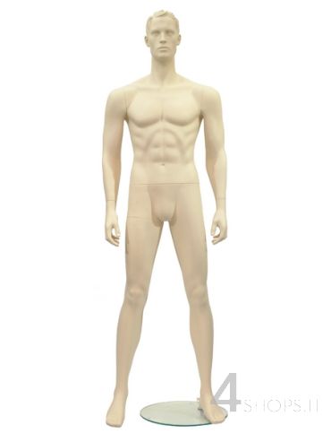 Manichino Uomo con testa stilizzata finitura avorio pos.10