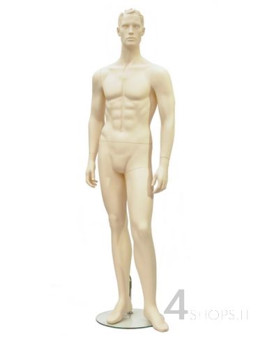 Manichino Uomo con testa stilizzata finitura avorio pos.09