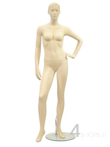 Manichino Donna con testa stilizzata finitura avorio pos.14