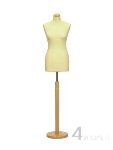 Busto sartoriale Donna rivestito in tessuto, legno naturale