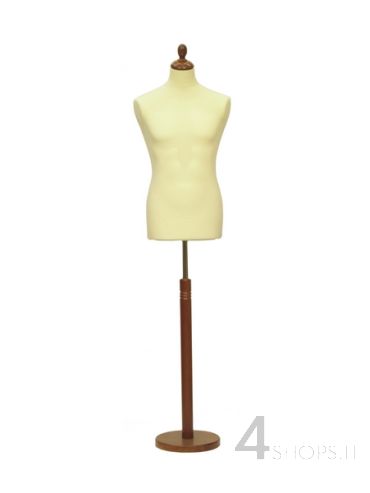 Busto sartoriale Uomo rivestito in tessuto, legno noce