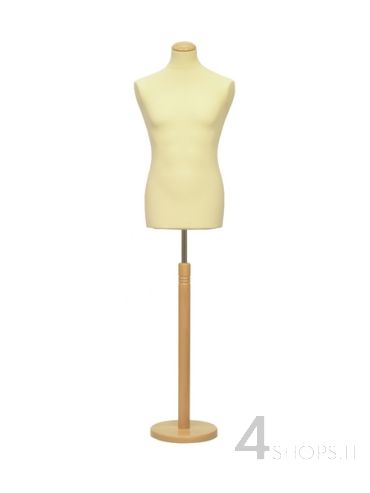 Busto sartoriale Uomo rivestito in tessuto legno naturale