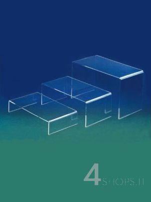 Gruppo di 3 elementi espositivi grandi in plexiglass