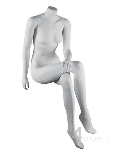 Manichino Donna senza testa finitura bianco opaco pos. seduta Edwige