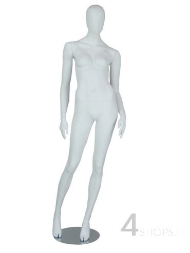 Manichino Donna testa astratta finitura bianco opaco pos. Marlene