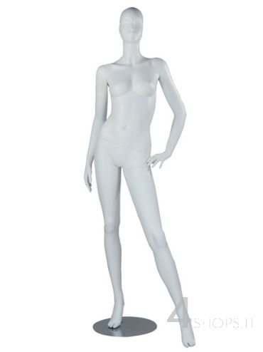Manichino Donna testa stilizzata finitura bianco lucido pos. Liz