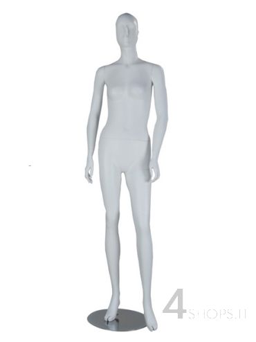 Manichino Donna testa stilizzata finitura bianco lucido pos. Zoe