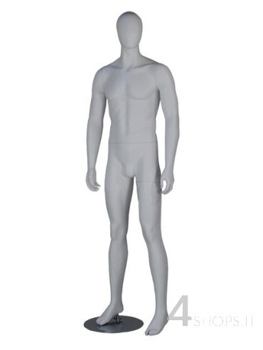 Manichino Uomo testa astratta finitura bianco opaco pos. David