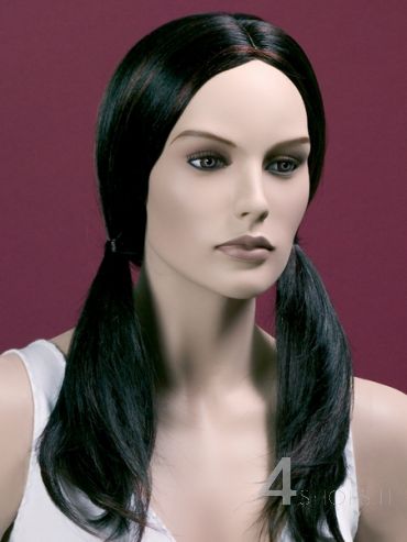 Parrucca donna castana con code