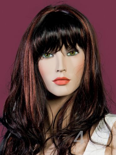 Parrucca donna castana liscia