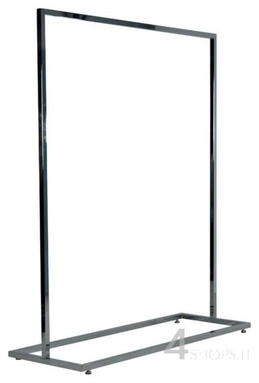 Stender 120 cm tubo quadro con base rettangolare e piedini regolabili