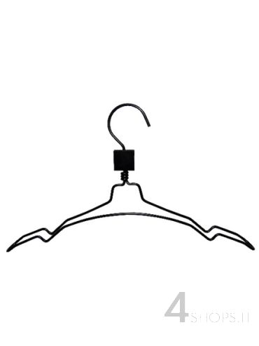 Gruccia con porta spalline cm 40 in alluminio nero