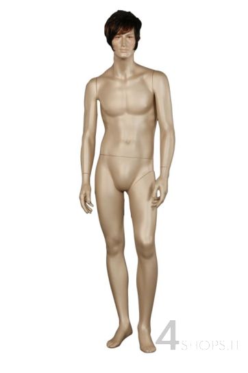 Manichino Uomo realistico madreperla con parrucca pos.2945 - Fronte