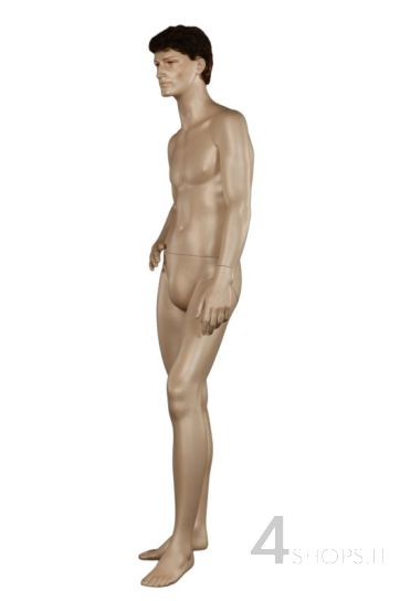 Manichino Uomo realistico madreperla con parrucca pos.2947 - Fronte