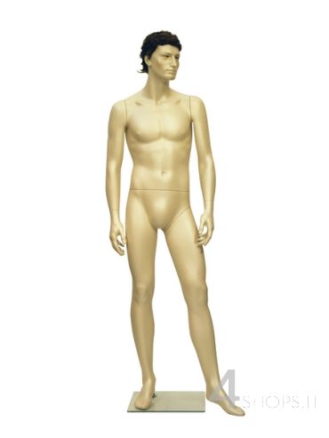 Manichino Uomo realistico madreperla con parrucca pos.2950