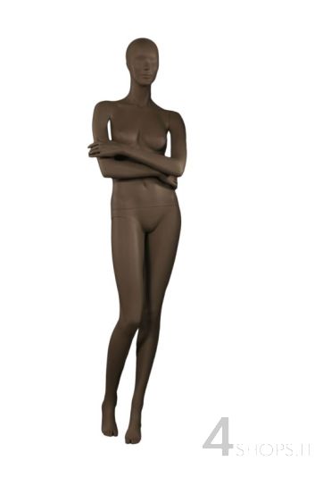 Manichino Donna testa astratta finitura grigio opaco pos.21 - Fronte