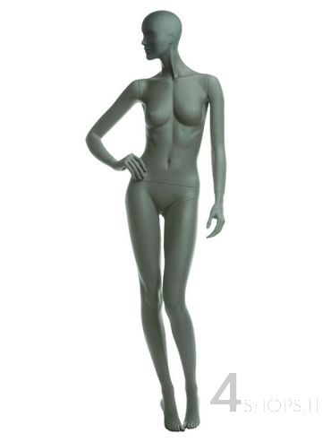 Manichino Donna testa astratta finitura grigio opaco pos.23