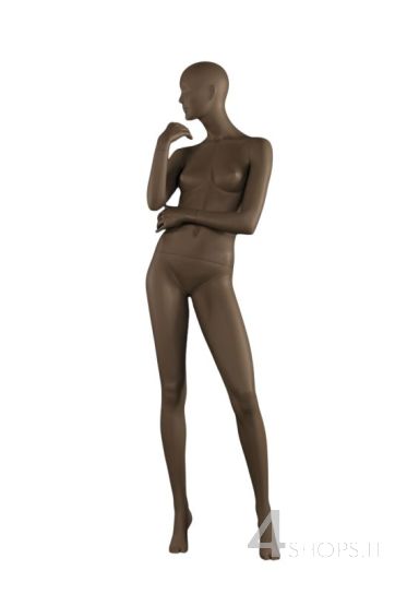 Manichino Donna testa astratta finitura grigio opaco pos.24 - Fronte