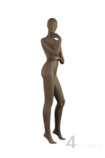 Manichino Donna testa astratta finitura grigio opaco pos.24 - Fronte