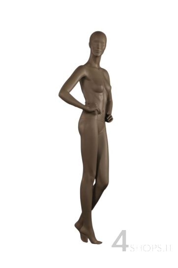 Manichino Donna testa astratta finitura grigio opaco pos.26 - Fronte