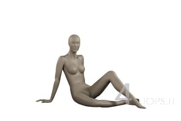 Manichino Donna testa astratta finitura grigio opaco seduto pos.27 