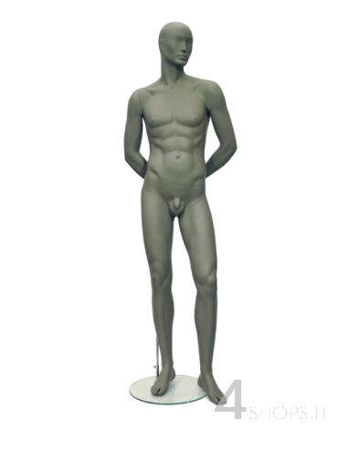 Manichino Uomo testa astratta finitura grigio opaco pos.30
