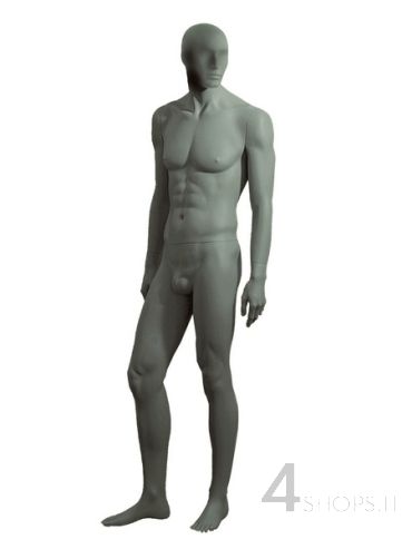Manichino Uomo testa astratta finitura grigio opaco pos.32