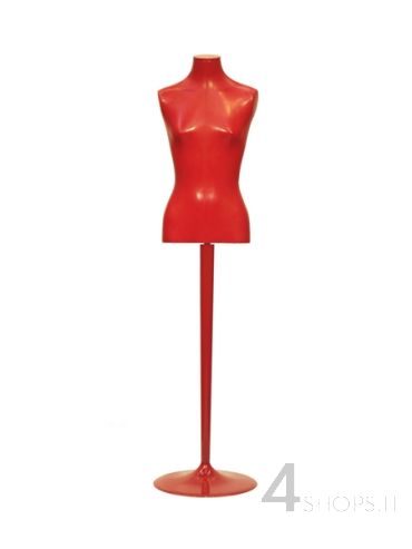 Busto Donna Bonaveri in vinile rosso completo di base