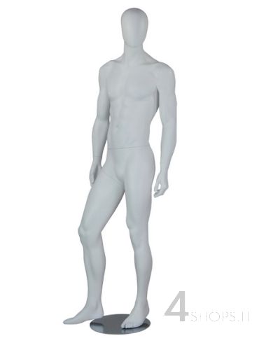 Manichino Uomo testa astratta finitura bianco opaco pos. Cesare