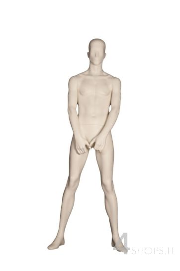 Manichino uomo testa astratta avorio con base - Fronte