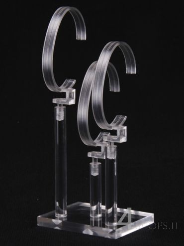 Espositore per 3 orologi in plexiglass trasparente