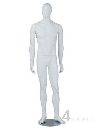 Manichino Uomo testa astratta finitura bianco opaco pos. Fernand