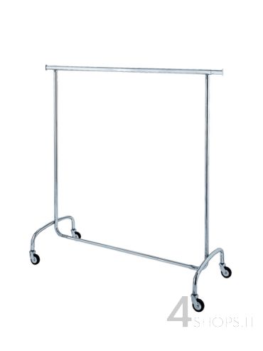 Stender cromato 140 cm. con ruote 80 mm.