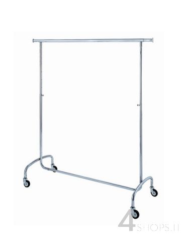 Stender cromato regolabile 140 cm. con ruote 80 mm.