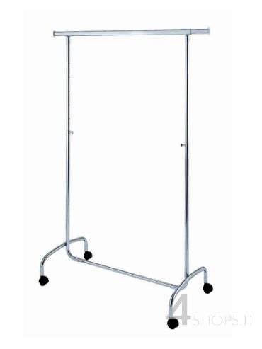 Stender cromato regolabile 100 cm. con ruote 50 mm.