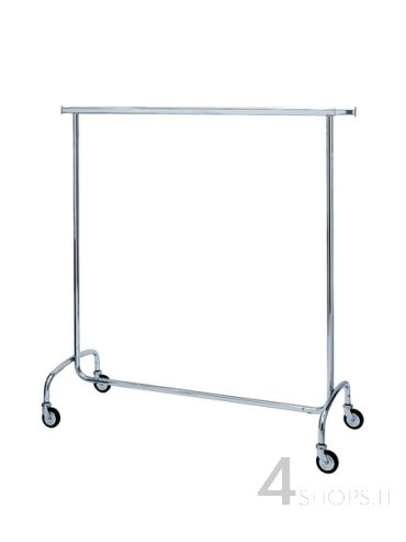 Stender cromato 140 cm. con ruote 100 mm.