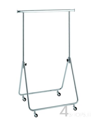 Stender cromato regolabile 80 cm. con ruote 80 mm.