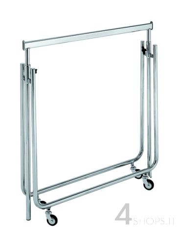 Stender cromato regolabile 80 cm. con ruote 80 mm.