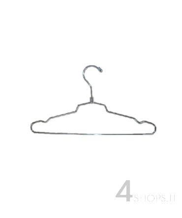 Gruccia capospalla bimbi cm 36 con spacchi in metallo cromato - Fronte